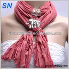 Floral Elephant pendant necklace charm scarf with jewelry