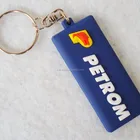 Custom design PVC company logo keychain with ring in USA