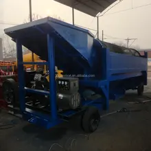 Portable and stationary gold trommel screen price for alluvial gold 10-200 tons per hour