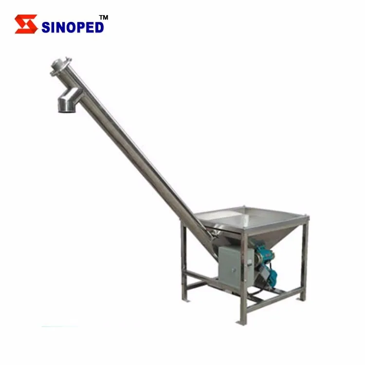 Portable Adjustable Auger Stainless Steel Screw Conveyor With Hopper