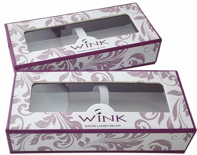 hotsale eyelash paper box with acetate window