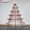 Attractive golden Christmas tree metal wire floor wine display rack
