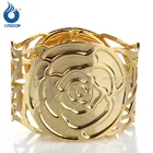 Oval embossing rose flower wedding metal napkin ring