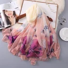 Custom digital printing wholesale syria knitted big plain satin silk ombre scarf