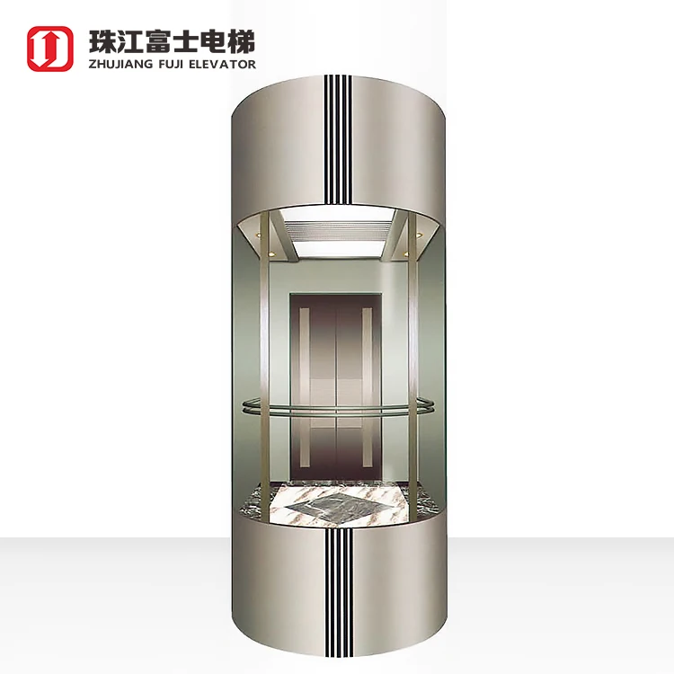Zhujiang Fuji lifts elevator 630 KG passenger lifts glass elevator passenger