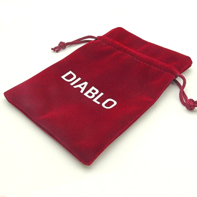 custom printed logo drawstring velvet jewelry pouch, gift velvet