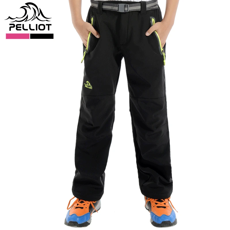 Pelliot outdoor child outdoor soft shell trousers casual waterproof windproof soft shell pants Free Shipping