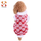 Wholesale hot snowflake white trim free crochet christmas heated dog sweater