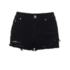 Classic black color fancy ripped sexy hot women mini denim shorts
