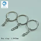 Hot sale metal blank keyrings with 4 link chains