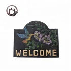 Home decor front door decor metal cast iron hummingbird welcome sign