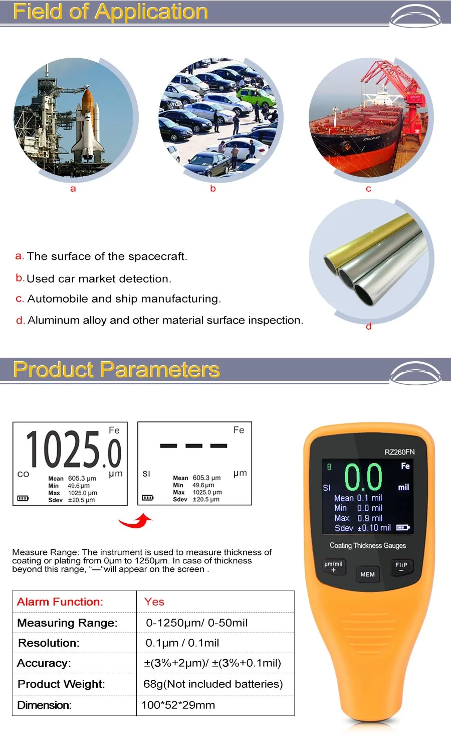 Digital Mini Paint Thickness Tester Coating Thickness Gauge Car Body