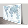 Explorer Push Pin World Map Framed Canvas Painting for Wall Home Decor