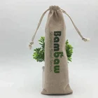 Wholesale Printed Jute Drawstring Bag For Straw