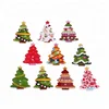Best Quality Colored Carving Mini Wooden Christmas Tree Decoration Wood Slices Christmas Tree