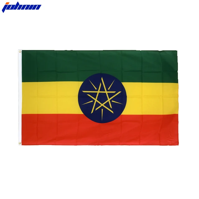 Hotsell OEM Service Polyester PY Druck Grün Gelb Roten Flaggen von Äthiopien