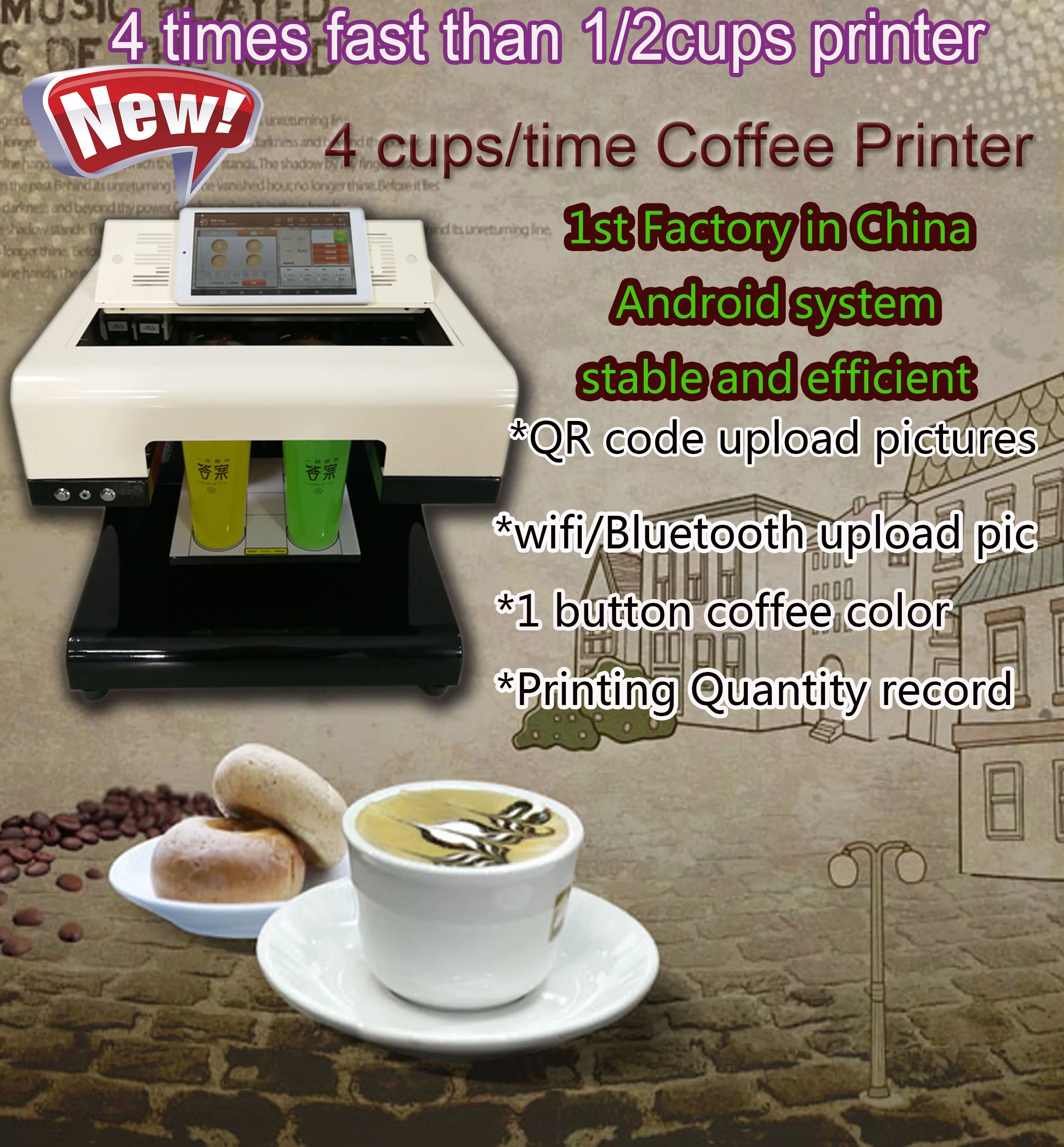 2018 Hot Sale Cappuccino 3d Let's Edible Cake Selfie Latte Art Printing Machine Coffee Printer Face Machine Price