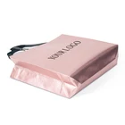 fashion luxury laminated pink pp non woven fabric reusable ecobag tote shopping handle bag with custom printed logo