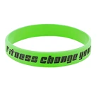 100% Silicone customized silicone wristband green debossed engrave logo wrist band