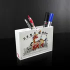A-2OF0036 handmade personalized acrylic square shape pen holder