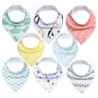 100% Natural Waterproof Cartoon Cotton Triangle Child Bandana Bibs Dribble Newborn Absorbent Cloth Multi-Color Baby Bibs