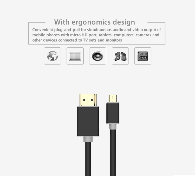 High quality HD 2.0V micro HD cable Support 4k*2K TV Computer Cable - ANKUX.COM