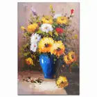 simple traditional canvas wall mounted flower oil painting of wall art