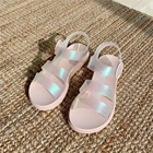 fashion roman style laser jelly sandals slippers women's sandals summer sandals for women for girls and ladies peep toe
