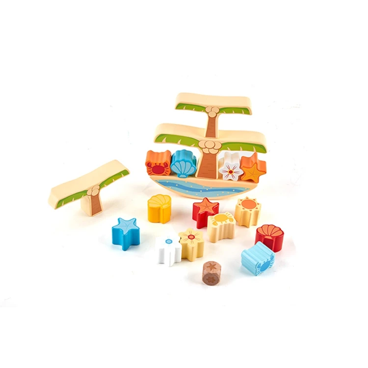 Sea Animals Stacking Blocks Wooden Building Balance Game For Kids