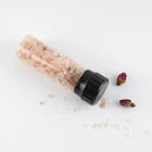 Hot sale 100ml clear transparent BPA Free PET plastic salt and pepper mills with plastic grinder cover