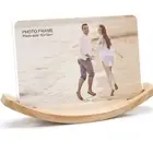 Acrylic Picture Frame Acrylic Photo Picture Frame With Wooden Moon Shape Base