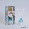 Hot sale 100ml aroma reed diffuser printing glass bottle GL082 colourful box with ribbon