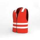 red hight visibility polyester safety reflective vest with works