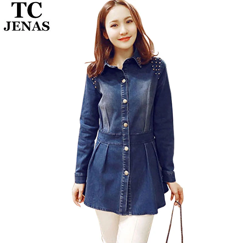 long jeans shirt for womens