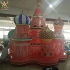 Thailand theme party inflatable Castle town for stage backdrop wall decoration