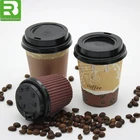 4oz 8oz 12oz 16oz insulated ribbled double wall hot coffee tea disposable paper cups