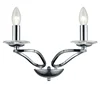 2 Lamp Twin Wall Light Chrome Crystal Sconces
