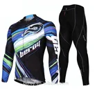 Custom winter sublimation long sleeve cycling jersey and 3D Padded pants bicycle clothing