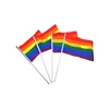 Custom Size 100%Polyester LGBT Triangle Sticks Rainbow Hand Flag