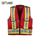 100% Polyester Canvas Fabric Canada Style Road Traffic Use High Visibility Clothing Reflective Vest Canvas Safety Vest