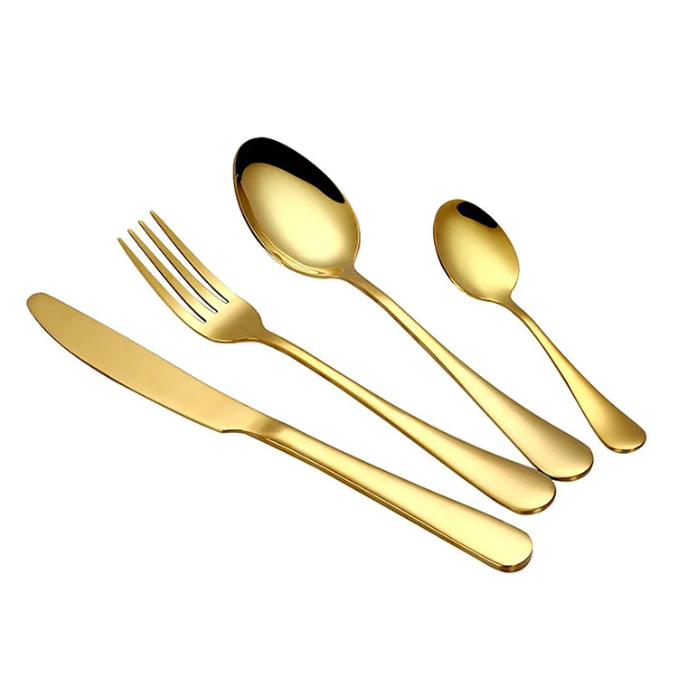 Amazon Hot Sell Stainless Steel Gold Plated Custom Cutlery Wholesale