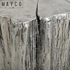 Mayco Accent Furniture Tree Trunk Naturalist Elegant Gold Silver Tree Stump Accent Coffee Side Table