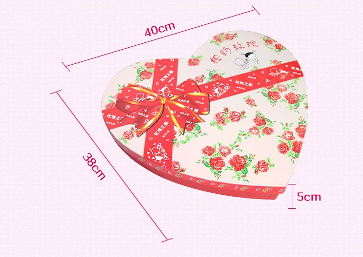 hot selling soap flowers heart gift box for wedding