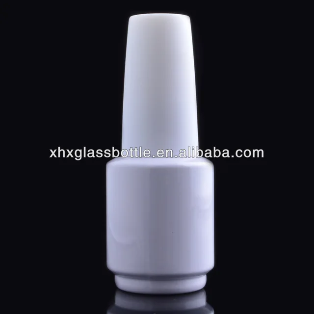 15ml White matt empty UV gel nail polish glass bottles with white cap wholesale