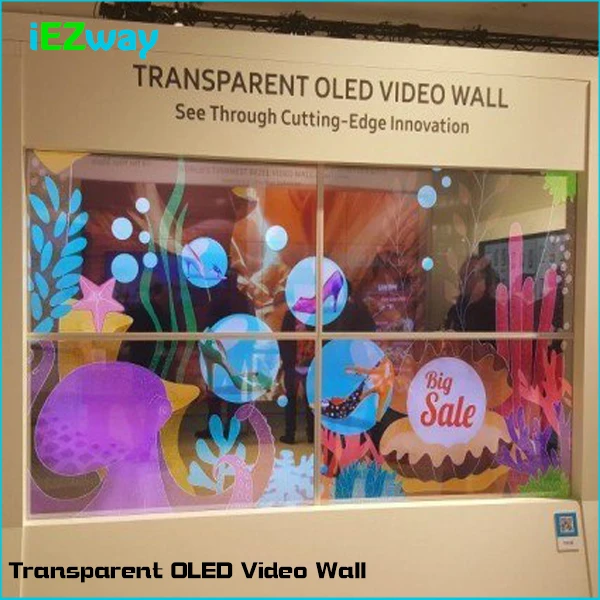 2018 iezway transparent oled lcd video wall