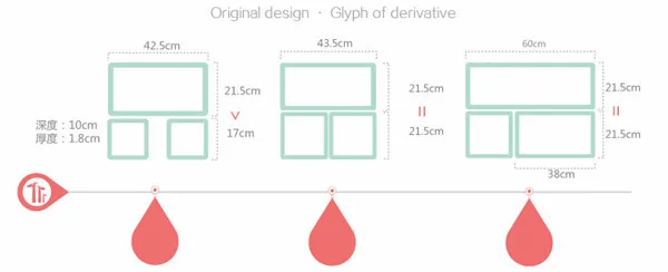 Wall decor display wood cube shelf acrylic tv riser acrylic tv holder