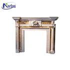 decorative natural white and yellow marble fireplace surround marble stone fireplace NT-00299RI