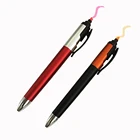 Plastic ball pen with highlighter and iphone stylus