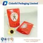 Liquid stand up pouch double zipper reusable food spout pouch