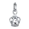LZESHINE Fashion S925 Silver Small Crown DIY Beaded Pendant Accessories Beads PSMB0312